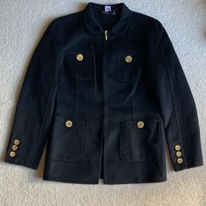St. John black zip blazer